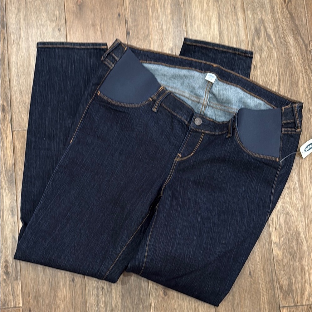 Old Navy Blue Skinny Maternity Jeans Classic Denim Style Long